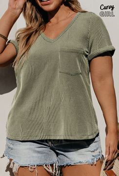 Picture of CURVY GIRL TEXTURED V NECK